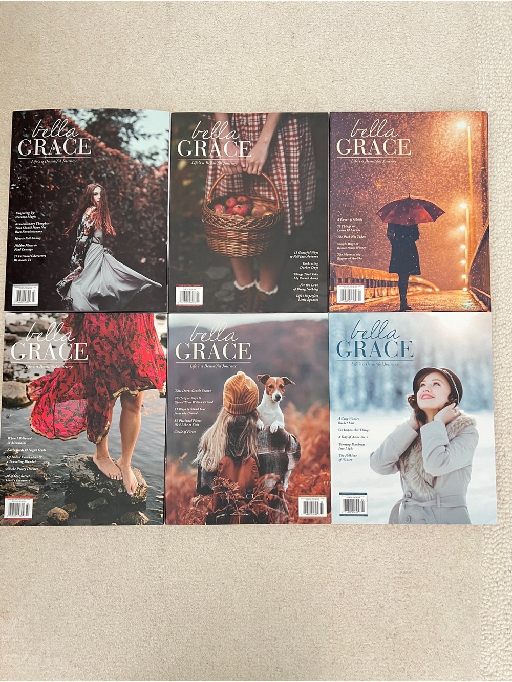 Magazine Back Issues BELLA GRACE The Cozy Issue Lot of 6 Create Lifestyle Hygge